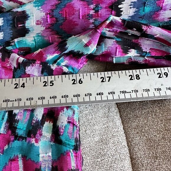 Ruby Rd Button Front Semi Sheer‎ Roll Sleeve Tunic Blouse Womens 20W Purple - Picture 9 of 12